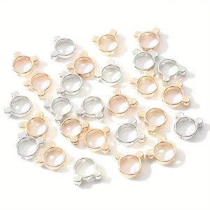 TEMU 100개 플라스틱 CCB 비즈 10x12mm 골드 실버 라운드 홀로우 비즈 동물 곰머리 루즈 스페이서 비즈 주얼리 만들기 DIY 패션 비즈 목걸이 팔찌 귀걸이 폰 체인 액세서리 재료