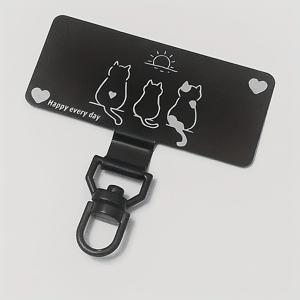 TEMU 360도 회전 스테인리스 스틸 휴대폰 끈 및 손목 스트랩 커넥터, 초박형 메탈 휴대폰 케이스 접착 패드, 크로스바디 스트랩 클립, 끈 손목 스트랩 연결 카드, 범용 휴대폰 모델 추가