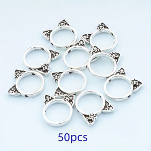 TEMU 50개 귀여운 고양이 모양의 비즈 DIY 보석 만들기 - 색다른 결정이 있는 구리 합금 장식품, 목걸이, 팔찌, 귀걸이 및 펜던트에 이상적, 보석 만들기 스페이서 비즈 및 커넥터, 비즈 종류