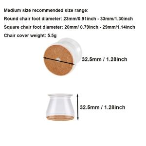 TEMU 24개 투명 원형 의자 다리 커버, 스크래치 방지 저소음 바닥 보호대, 간편한 설치, 가정 및 사무실 사용에 적합, 미끄럼 방지 의자 다리 바닥 보호대, 다양한 모양과 크기의 의자 다리와 호환 가능|좌식의자|의자