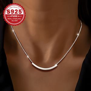 TEMU 여성을 위한 A S925 실버 목걸이, 박스 체인과 실버 블록 디자인 특징, 간편하고 클래식 스타일, , 휴가, 파티에 적합. 뮤직 페스티벌 및 카니발에 필수품으로, 여성에게 완벽한 선물입니다.