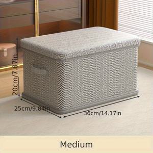 TEMU 대용량 의류 보관함, 홈 워드로브 수납 컨테이너, 간식 및 장난감 정리함, 접이식 뚜껑 포함, 먼지 방지 수납 상자, 침대 밑 수납함