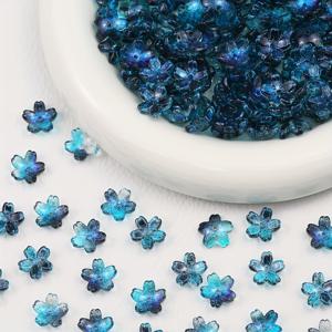 TEMU DIY 주얼리, 헤어 액세서리/신발 장식/의류/비즈 펜 용품에 적합한 12mm 블루 모양 드릴 유리 비즈