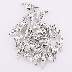 TEMU 20개 비행 비둘기 스페이서 비즈 장식용 아연 합금 빈티지 액세서리 참, 실버 홀 비즈 동물 조각 스페이서 비즈 작은 구멍 비즈 DIY 키체인 팔찌 목걸이 귀걸이 펜던트 쥬얼리 만들기 용품 고급 선물 액세서리