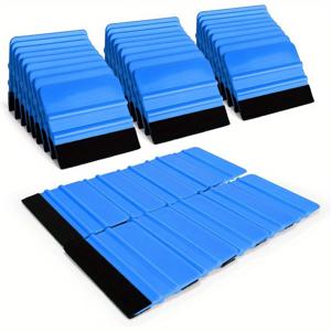 TEMU 50개 4인치 블루 비닐 스퀴지지 데칼 애플리케이터 블랙 직물 펠트 엣지 - 자동차 랩핑, 벽지 애플리케이션 및 창 틴팅에 이상적 ABS 소재, 자동차 랩핑 도구 | 세련된 자동차 그래픽 | 내구성 있는 ABS 소재