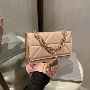 TEMU 여성용 레트로 웨스턴 체인 크로스바디 백 - 브로드밴드 스트랩 & 버클 클로저 소형 숄더 퍼스, 화이트/블랙/핑크/브라운, 일상 및 특별한 날에 어울리는 캐주얼 핸드백, 네 가지 컬러 제공