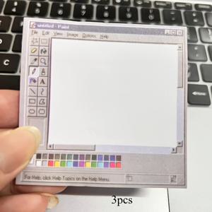 TEMU 레트로 컴퓨터 스티커 메모 패드 3개 세트, 7.62X7.62Cm, 패드당 50매 | 즉석 메시지 박스 창의적인 디자인, 유머러스한 사무실 플래너, 학생 및 교사를 위한 창의적인 선물, 빈티지 데스크탑 장식 | 학습 노트/메모 스티커