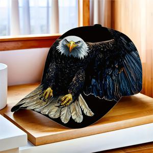 TEMU 자유롭게 날개 펼쳐진雄伟한 독수리 그림이 돋보이는 야구 모자. 야외 스포츠에 적합하며 남녀 모두에게 조절 가능하며, 트렌디한 액세서리로 접고 휴대하기도 편리합니다.