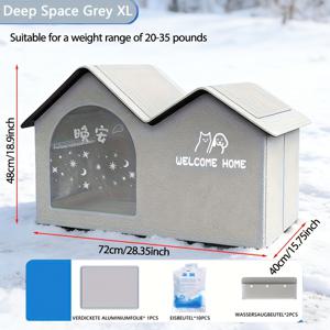 TEMU 더블탑 냉각 장치 여름용 펫 침대, 테디캣을 위한 올시즌 아이글루 하우스, 소형 강아지와 고양이용 에어컨 캣하우스