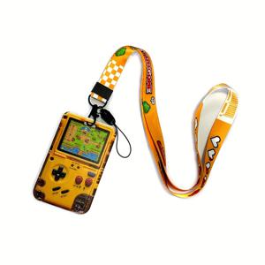 TEMU 레트로 게이밍 조절 가능한 목걸이 끈 - 2슬롯 ID 카드 & 신용카드 홀더, 컨벤션용 향수 게임 아이콘 디자인, 학교 및 직장용 - 내구성 있는 플라스틱 키체인 액세서리, 게이밍 액세서리, 투명 홀더, 재미있는 디자인, 사무직원용 견고한 구조