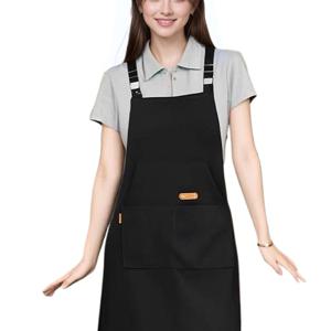 TEMU 우아한 단색 이중면 타이숄더 H자 조절 가능한 아프론, 대형 및 두 개의 작은 포켓 - 요리, 정원, 바베큐, 카페, 그림 그리기, 베이킹, 헤어드레싱, 네일 아트, 바리스타 아프론에 이상적 | 조절 가능한 스트랩 아프론 | 기능성 아프론