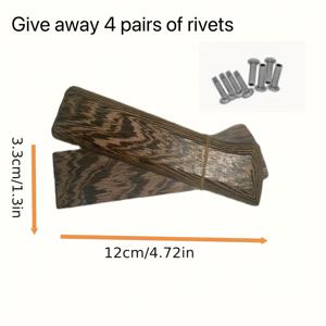 TEMU 2pcs 자연 목재 미끄럼 방지 내구성 칼 손잡이 교체 - 닭날개 디자인, 1.9cm 두께, 구멍 없음, 리벳 포함, 부드러운 표면, DIY 공예에 적합