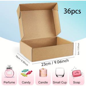 TEMU 36개입 9.06*6.30*1.97인치 골판지 접이식 박스, 보관 용기, 택배용 상자, DIY 수동 조립, 할로윈 & 크리스마스 선물 포장 재사용 가능