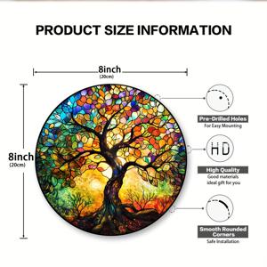 TEMU 생명의 나무 선 캐처, 드림이 벽 장식 (실내 및 실외용), 예술적인 화환 및 현관 장식, 침실, 사무실, 테라스, 홈 데코에 적합, 생일 또는 집들이 선물로 이상적