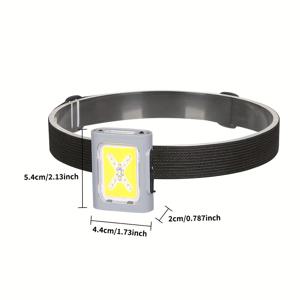 TEMU 초고휘도 무선 미니 헤드램프, 모션 센서 내장, 7가지 조명 모드 & Type-C 고속 충전, 대용량 리튬 배터리 탑재, 경량 핸즈웨이브 감지 캠핑/비상/작업/독서/야외 활동용 - 남녀 공용 선물 추천, 세련된 디자인, 효율적 조명, 모션 활성화 램프, 비상 준비