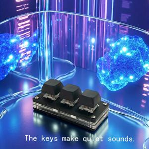 TEMU 3키 단축키 키보드, 단축키 키보드, 사무, 게이밍, 빠른 온라인 활동에 필수 제품. 키보드 사용 프로그램 직접 설정, 속도는 즐거움의 일종