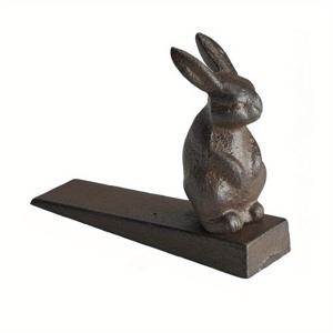 TEMU 1개 토끼 도어 스토퍼, 문 홈 데코, 철제 공예 동물 토끼 도어 인서트, 방풍 및 충돌 방지 이동식 도어 스토퍼, 야외 정원 발코니 도어 스토퍼용