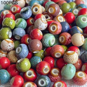 TEMU DIY 보석 키트 - 100개 8mm 세라믹 비즈, 보호 스타일 DIY 재료 패키지, 크리스마스와 추수감사절에 완벽한 액세서리 소품