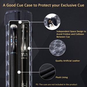 TEMU 1개 고품질 당구 큐 케이스, 내구성 있는 PU 캐리백 (2홀), 1개의 큐와 팁 보관 가능, 미국식 당구 선수를 위한 디자인