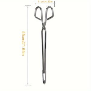 TEMU 화로용 38/55cm 다기능 철제 집게 1개입 - 캠핑화로, 불꽃 축제, 장작 스토브에 적합한 튼튼한 금속 장작 집게 - 야외 캠핑, 바베큐, 숯 사용 및 실내 화로 도구에 이상적