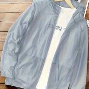 TEMU 남성용 경량 캐주얼 집업 후드 재킷, 걷기, 여행, 야외 낚시용, 포켓 포함, 봄 여름 가을 의류