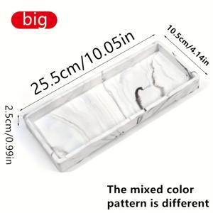 TEMU 1개 우아한 블랙 앤 화이트 마블 실리콘 화장대 - 비누, 샴푸, 향수 및 보석 보관에 적합 | 골드 액센트가 있는 스타일리시한 욕실 수납 상자, 화장품 및 추가품 보관에 이상적