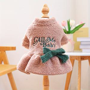 TEMU 펫 의류 베이비 레터 드레스 핑크 강아지 의상 해피 퍼피 아웃핏|강아지옷