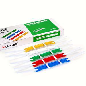 TEMU 50개 바인딩 클립 - 플라스틱 양홀 펀칭 파일 바인딩 클립, 2홀 종이 클립 - 루스리프 바인더 패스너, 다양한 색상으로 문서 보관 정리, 바인더 추가 | 사무용품 | PVC 구조