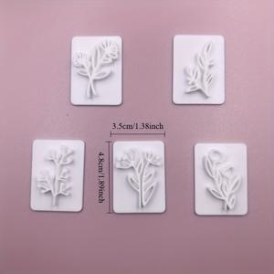 TEMU 꽃과 잎 폴리머 클레이 몰드 5개 세트 - DIY 주얼리 펜던트, 참, 공예용 내구성 플라스틱 스탬프 - 수제 디자인 및 창의적인 프로젝트에 완벽한 공예 도구 | 꽃무늬 | 내구성 플라스틱 몰드, 폴리머 클레이