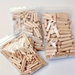 TEMU 300개 혼합 사이즈 목재 못 세트, 모티스 텐온, 대각선 유칼립투스 플러그, 나무 다웰핀, 구멍 위치 표시기 포함, 6mm/8mm/10mm 목공용 액세서리