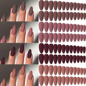 TEMU 96개 광택 아몬드 모양 무광 네일 패치 세트 - 중간 길이, 기하학적 패턴 디자인, 누드 및 밝은 색상 혼합 - 재사용 가능한 아크릴 인조 손톱, 댄스, 파티, 일상복, 발레 추가, 핸드메이드에 적합