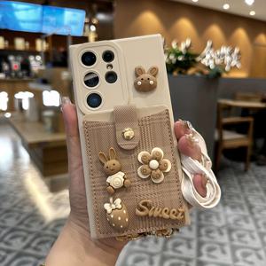 TEMU 갤럭시 S25/S25+/S25 Plus/S25 Ultra/S24/S24+/S24 Plus/S24 Ultra/S23/S23+/S23 Ultra/S22 Ultra 5G 호환 휴대폰 케이스 - 크로스바디 스트랩 및 카드 홀더 포함, 손잡이 가능