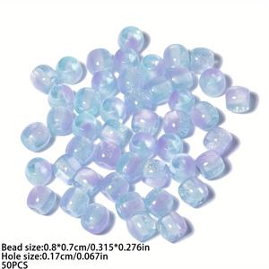 TEMU 50개 글리터 블루-퍼플 그라데이션 레진 버킷 비즈, 원형 스페이서 비즈 - DIY 주얼리 만들기용 (팔찌/목걸이/귀걸이 액세서리), 웨딩/할로윈/파티 장식용 선물 추천