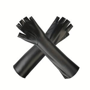 TEMU 블랙 롱 오페라 장갑, 반장갑 스타일, 여성용 섹시 롱 장갑 (축제 의상용)