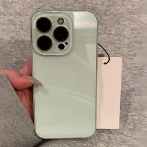 TEMU 럭셔리 트렌디 솔리드 컬러 광택 유리 폰 케이스, 아이폰 16 15 14 13 12 프로 맥스 호환 렌즈 보호 충격 방지 하드 백 커버|폰케이스|아이폰케이스