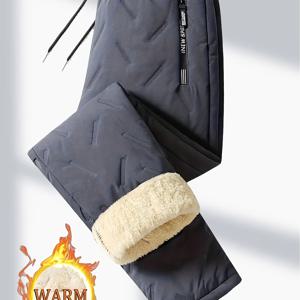 TEMU 남성용 겨울 필수 캐주얼 팬츠, 소닉 테크 프린트 지퍼 포켓, 세탁기 사용 가능, 편안하고 스타일리시, 보온성, 겨울 야외 캐주얼 착용에 적합, 이상적인 선물