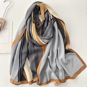 TEMU 여성 & 남성용 대형 100% 비스코스 스카프 숄 - 그레이 솔트워터 비치 랩, 방풍 보온, 우아한 기회용 랩 가능한 칼라, 야외, 캐주얼, 캐주얼 (손세탁 가능)