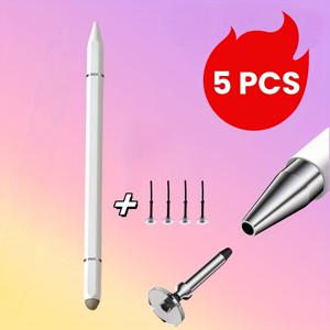TEMU 펜 5개 세트 + 교체용 팁 4개, 터치스크린 펜, 삼중 기능 고정밀 범용 , iPad, iPhone, 태블릿, 삼성 갤럭시 및 모든 정전식 터치스크린 호환