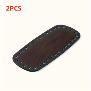 TEMU 구멍이 있는 인조 가죽 코바늘 가방 받침 2개 - 타원형 수제 가방 바닥, 7.87X3.54인치 - 크로스바디 가방, 숄더백, 백팩 등 다양한 가방 제작 프로젝트에 적합, DIY 지갑 제작