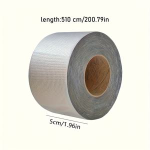 TEMU 초강력 방수 알루미늄 포일 테이프 롤, 내열성, 벽, 수영장, 지붕 및 파이프의 빠른 수리를 위한, 실내 및 실외 사용에 적합, 스트립 형태, 파이프 표면에 적합.