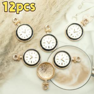 TEMU 12개 아연 합금 크리에이티브 포켓 시계, 펜던트 시계 목걸이 주얼리 제작, 남녀 모두에게 적합, 크리스마스, 할로윈, 새해, 발렌타인데이 선물로 완벽한 친구 선물