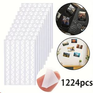 TEMU 1224개 사진 코너 스티커, 앨범용 접착 코너 스티커, 다기능 및 다용도 사진 코너 스티커, 벽면 디스플레이 및 앨범 부착에 적합