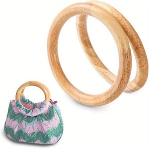 TEMU 1개 나무 원형 지갑 손잡이, 직경 8.9cm, 마크라메 및 짜기 가방 제작에 완벽, 전통 핸드백 교체용, 천연 목재 표면 | 관리 쉬운 소재, DIY 지갑 액세서리, DIY 지갑 만들기