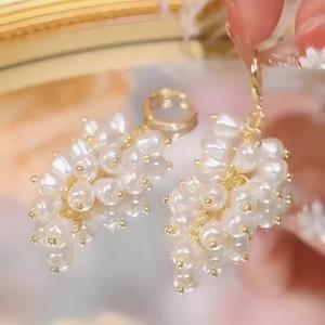 TEMU 고급스러운 태슬 귀걸이! 엄선된 모조 진주와 반짝이는 합성석으로 당신의 룩에 화려함을 더하세요