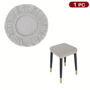 TEMU 클래식 탄성 사각 스툴 커버, 탈착식 및 세탁 가능한 쿠션, 미끄럼 방지 식탁 의자 시트 보호대, 폴리에스터 및 스판덱스 혼방, 세탁기 사용 가능, 결혼식, 파티, 바, 호텔에 적합