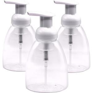 TEMU 3개 세트 폼 핸드 솝 디스펜서 펌프병, 8oz (250ml) 리필 가능한 액체 비누 폼 디스펜서, 주방, 욕실, 상업용 투명 플라스틱 빈 병