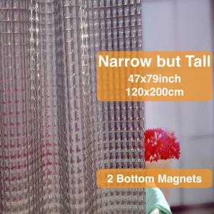 TEMU 3D 투명 플라스틱 샤워 커튼, 180x180cm, 하단 3개 자석 포함, 얇고 가벼운 아이스 큐브 디자인, 플라스틱 커튼 링 포함, 반투명 스프링 샤워 커튼|샤워커튼