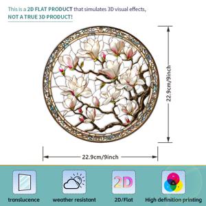 TEMU 어린이 방 창문 클링, 꽃무늬 테마, 9인치 창문 데칼, 2D/평면 유리 스티커, 우아한 흰색 목련꽃, 탈부착식 햇빛가리개 자외선 차단 프라이버시 필름, 접착제 없는 정전기식 유리 스티커, 자동차 및 RV 창문 장식 필름, 완벽한 집들이 선물|자동차햇빛가리개