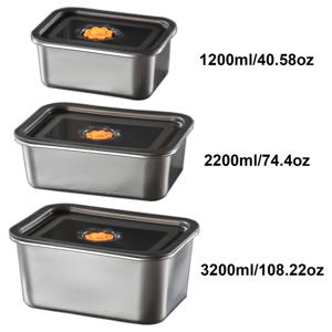 TEMU 3세트 누수 방지 스테인리스 스틸 식품 보관 용기, 재사용 가능하고 쌓을 수 있는 내구성 있는 밀폐 주방용 과일, 고기, 채소 보관 - 세척이 쉬운 모던 디자인, 팬트리, 냉장고, 냉동고 및 식사 준비에 완벽|냉동고|트라이탄밀폐용기