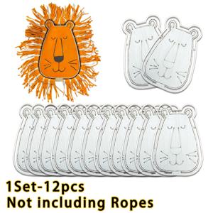 TEMU 1세트-12개 수제 미완성 나무 사자 조각형, DIY 공예, 손으로 그린 낙서 장식, 파티 선물, 집안용 걸이 장식품과 선물박스 꾸미기에 적합한 범용 휴일 공예 키트. 친구와 가족을 위한 완벽한 선택, 생일 공예를 만들기 좋은 아이템